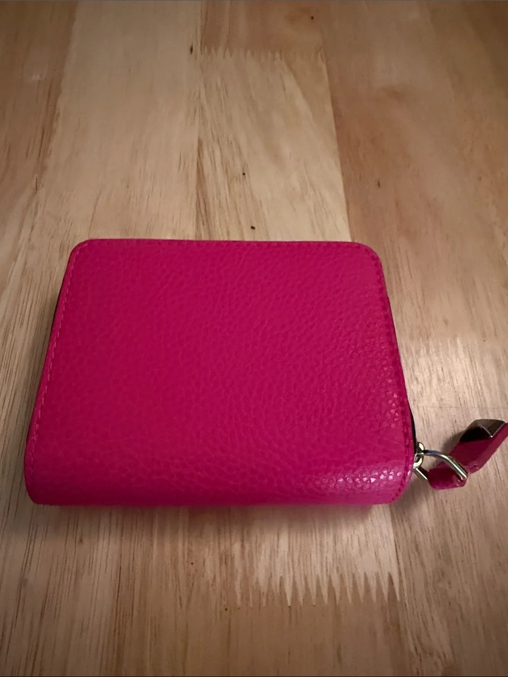 Marc Jacobs Hot Pink Leather Zip Card Holder